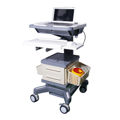 Crash Cart Hot Sale Luxurious Wireless Laptop Nursing Trolley Medical Doctor Workstation Deak With Wheels Computer Trolley
