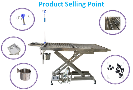 Electric Veterinary Operating Table Stainless Steel Animal Operating Table