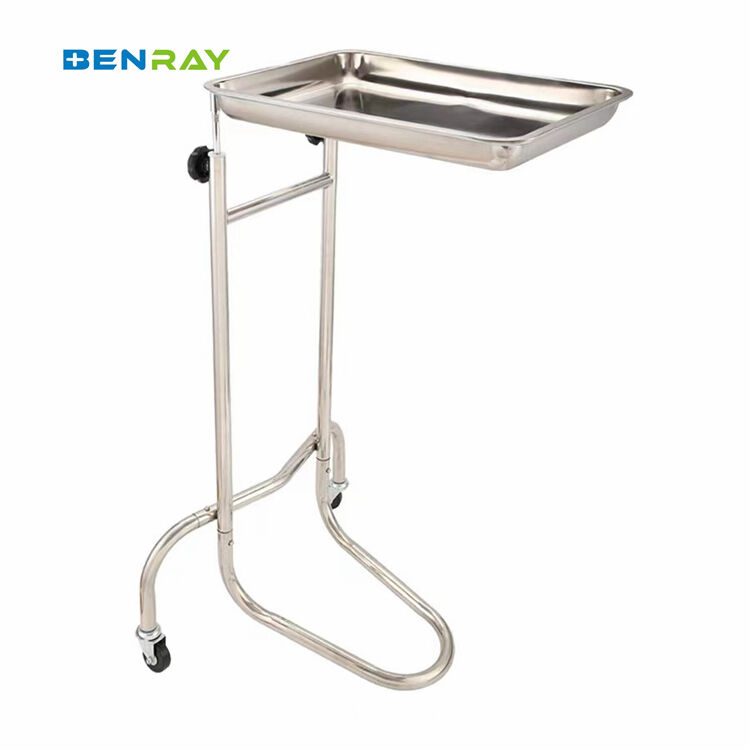 Mobile Adjustable Hospital Medical Mayo Table tray cart